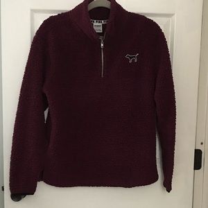 PINK sherpa half-zip